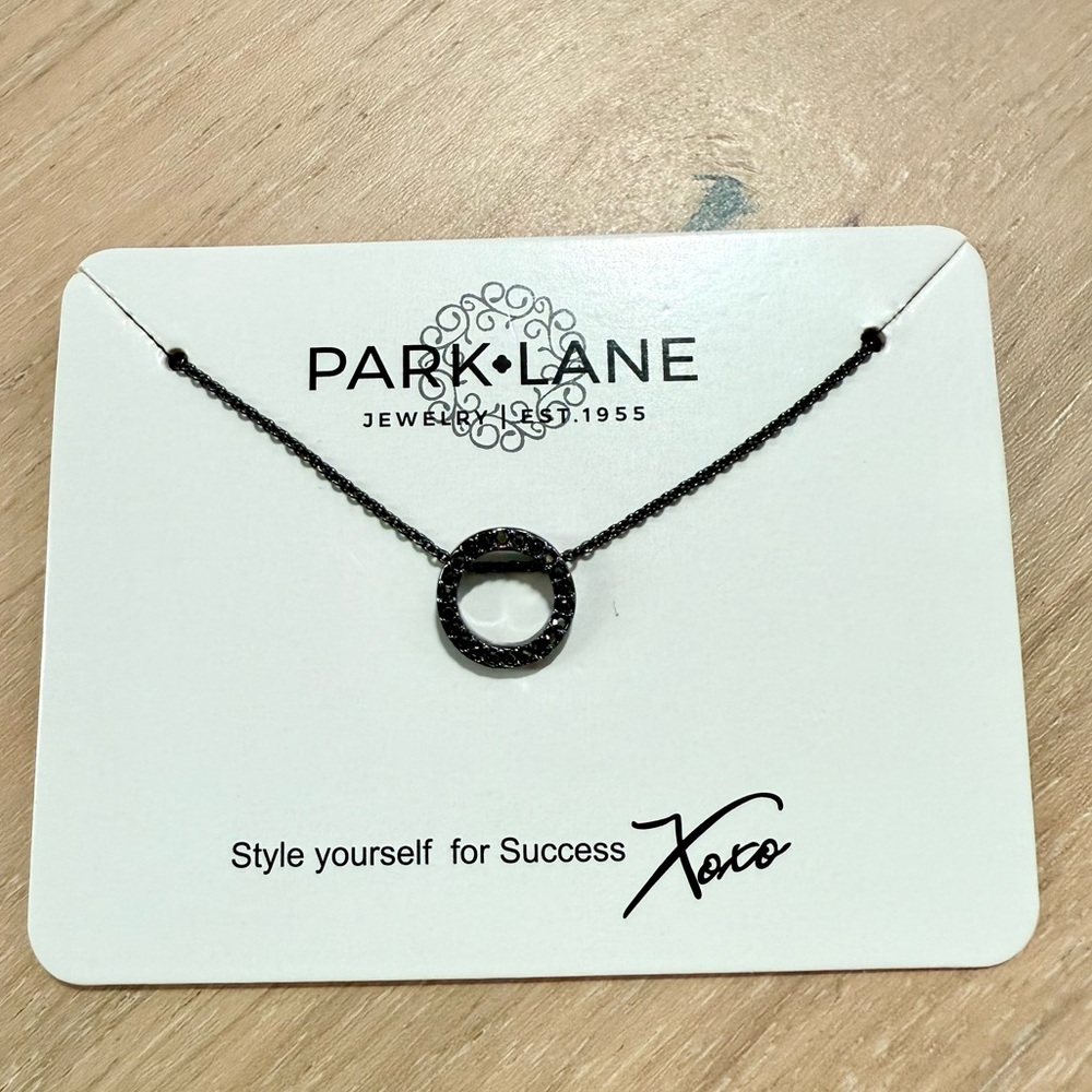 Park Lane Roo Hematite Circle Pendant Necklace